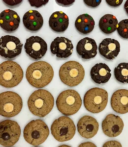Variedade de sabores de cookies